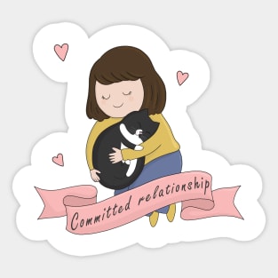 Girl And Cat Sticker